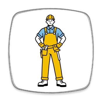Handyman - Square fridge magnet - white - Front