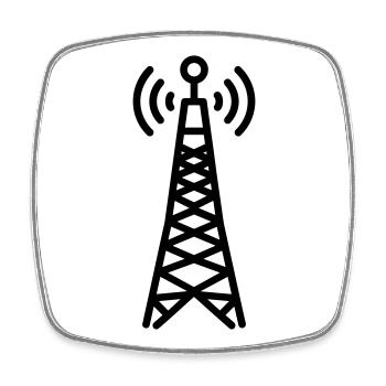Radioturm - Viereckiger Kühlschrankmagnet - Weiß - Vorne