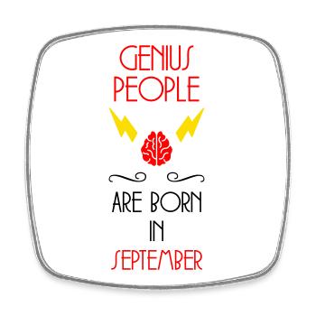 The Genies were born in September Humour - Square fridge magnet - white - Front