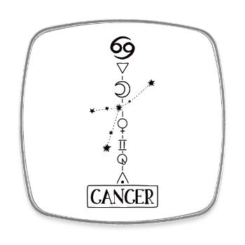 Cancer - Cancer Zodiac - black - Square fridge magnet - white - Front
