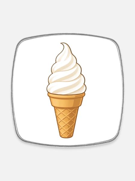 Vanille-Softeis - Square fridge magnet - white