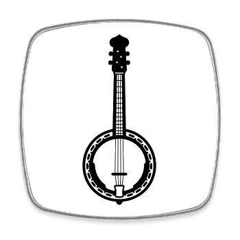 Banjo - Viereckiger Kühlschrankmagnet - Weiß - Vorne