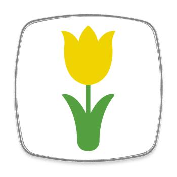 Tulip - Magnet carré - blanc - Devant