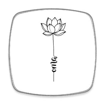 Lotus Granny Line Art - Square fridge magnet - white - Front