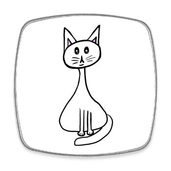 Katze Katzen Haustier Kinder Miau  - Viereckiger Kühlschrankmagnet - Weiß - Vorne
