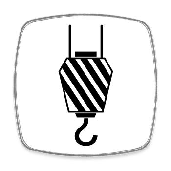 Crochet à grue - Magnet carré - blanc - Devant