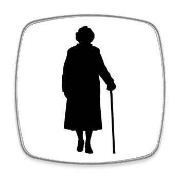 Großeltern Enkelkind Silhouette Spazieren Familie - Viereckiger Kühlschrankmagnet - Weiß - Vorne
