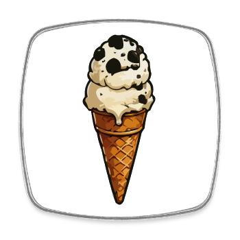 Keks-Eis Cartoon-Icon - Viereckiger Kühlschrankmagnet - Weiß - Vorne