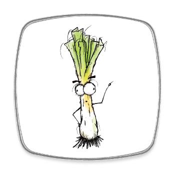 Leek - Square fridge magnet - white - Front