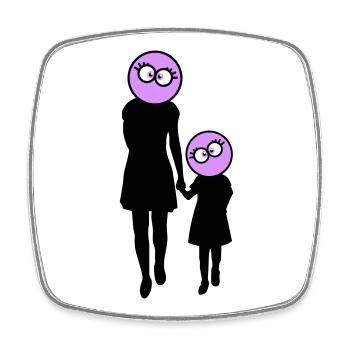 Family Silhouette Dear Children Parents Mom Dad - Square fridge magnet - white - Front
