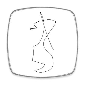 Chaotische Line-Art 2 - Viereckiger Kühlschrankmagnet - Weiß - Vorne