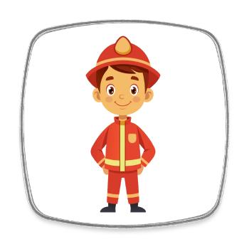 Chauffeur Pompier Uniforme Garçon - Magnet carré - blanc - Devant