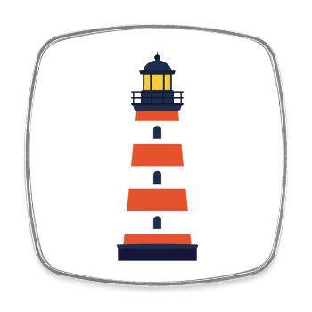 Lighthouse Line Icon Coastal Beacon Vector Symbol  - Square fridge magnet - white - Front