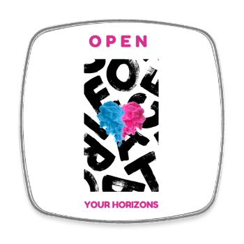 Open your Horizon - Square fridge magnet - white - Front