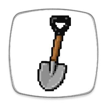 Pixel Shovel - Magnet carré - blanc - Devant