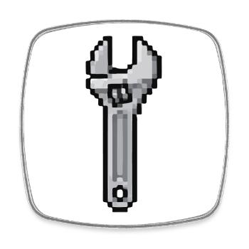 Outil Pixel : Clé à Mousquets - Magnet carré - blanc - Devant