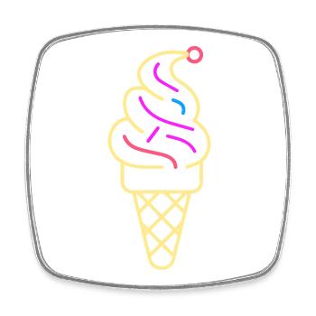 Art de la glace - Magnet carré - blanc - Devant