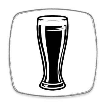 Tall Beer Glass - Square fridge magnet - white - Front