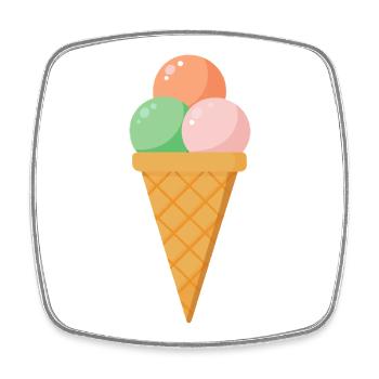Crème - Magnet carré - blanc - Devant
