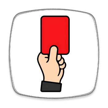 Rote Karte Schiedsrichter – Fussball Icon Vektor - Viereckiger Kühlschrankmagnet - Weiß - Vorne