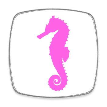 Seepferdchen pink - Viereckiger Kühlschrankmagnet - Weiß - Vorne