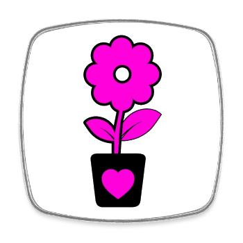 Blumen - Viereckiger Kühlschrankmagnet - Weiß - Vorne