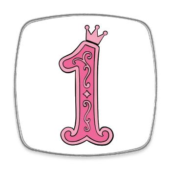 Pinkes Kronen-1 Design - Viereckiger Kühlschrankmagnet - Weiß - Vorne