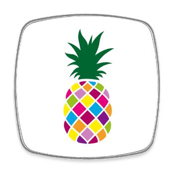 Fête d’été colorée Ananas Couleur exotique de vacances - Magnet carré - blanc - Devant