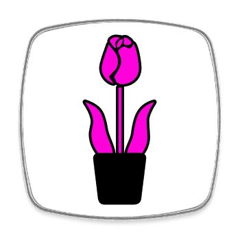 Flower - Square fridge magnet - white - Front