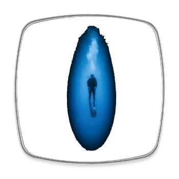 Deep Sea Diver Underwater Adventure Ocean - Square fridge magnet - white - Front