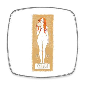 Gustav KLIMT: Nuda Veritas 1898 Limited Edition - Viereckiger Kühlschrankmagnet - Weiß - Vorne