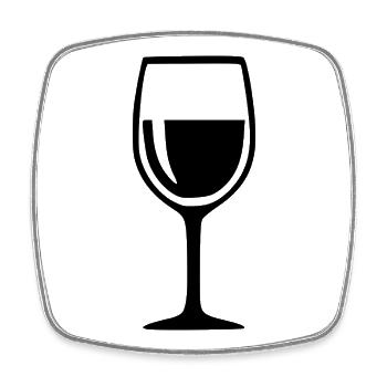 Wine Glass Black Grapevine Wine Gift - Square fridge magnet - white - Front