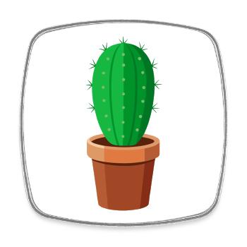 cactus - Square fridge magnet - white - Front