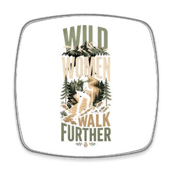 Hiking Women - Square fridge magnet - white - Front