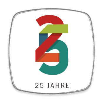 25 Jahre – Jubiläum - Viereckiger Kühlschrankmagnet - Weiß - Vorne