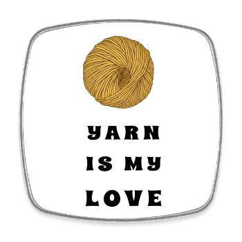 Yarn Is My Love – Yellow Yarn – Crochet & Knitting - Viereckiger Kühlschrankmagnet - Weiß - Vorne