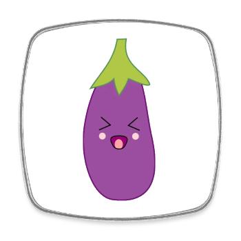 Kawaii Aubergine Kawaii Gemüse Kawaii Sticker - Viereckiger Kühlschrankmagnet - Weiß - Vorne