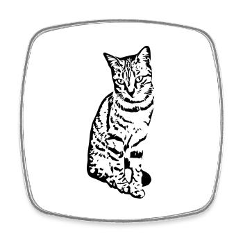 Cat Kitten Tiger Cat Cat Shirt Gift - Square fridge magnet - white - Front