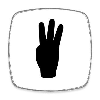 three finger greeting freedom - Square fridge magnet - white - Front