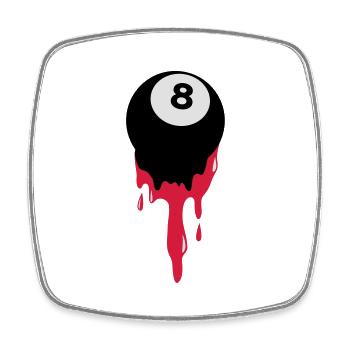 Blutungen aus acht 8-Ball Billard oder Pool - Viereckiger Kühlschrankmagnet - Weiß - Vorne