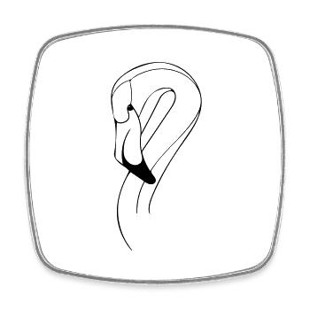 Flamingo - Viereckiger Kühlschrankmagnet - Weiß - Vorne