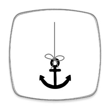 seil anker tattoo boot schiff schwimmen meer matro - Viereckiger Kühlschrankmagnet - Weiß - Vorne