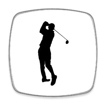 Golfspieler - Viereckiger Kühlschrankmagnet - Weiß - Vorne