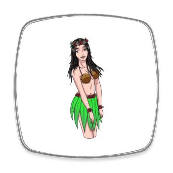 Hawaiian Girl Fantasy Erotic Vacation Beach sex - Square fridge magnet - white - Front
