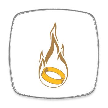 heiss brennen feuer flamme fackel heiraten ring ho - Viereckiger Kühlschrankmagnet - Weiß - Vorne