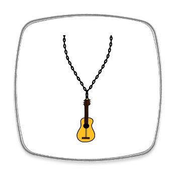 necklace jewelry guitar learn play song cool - Square fridge magnet - white - Front