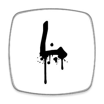 L graffiti drops Farbklex spray - Square fridge magnet - white - Front