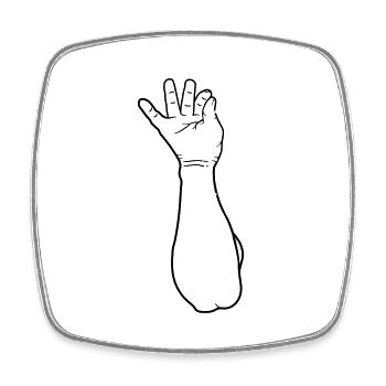 Fingers scatter salt - Square fridge magnet - white - Front