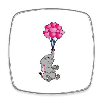lustiger Elefant mit Herz Luftballons | Elefanten - Viereckiger Kühlschrankmagnet - Weiß - Vorne