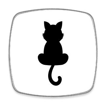 Katze - Viereckiger Kühlschrankmagnet - Weiß - Vorne